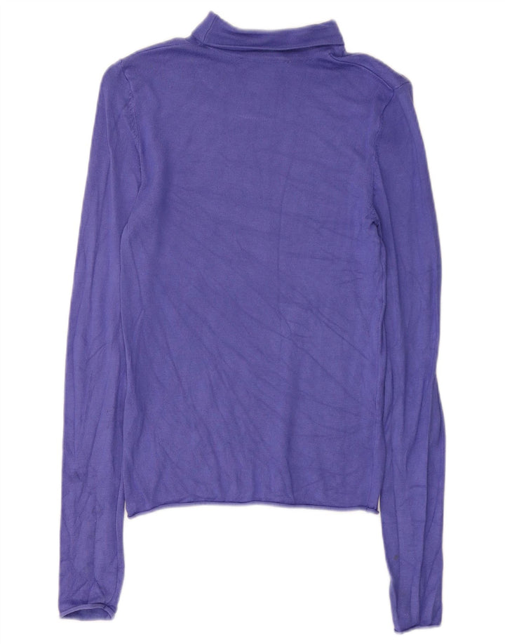 Zara Womens Top Long Sleeve UK 8 Small Purple Viscose