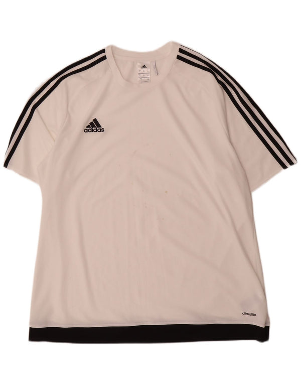 Ανδρικό T-Shirt Climalite Adidas Top XL White Colourblock Polyester
