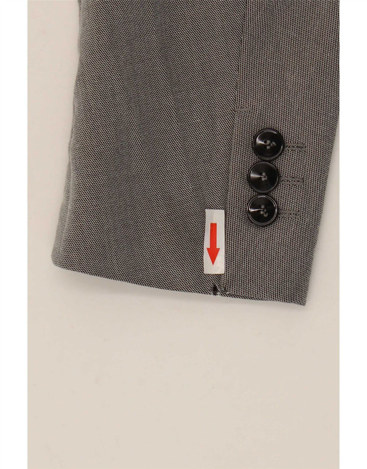 Zara Mens 1 Button Blazer Jacket EU 50 Medium Grey