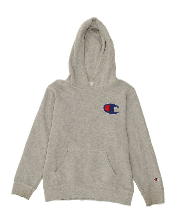 CHAMPION Boys Hoodie Jumper 9-10 Years Medium  Grey Cotton Vintage Champion and Second-Hand Champion from Messina Hembry 