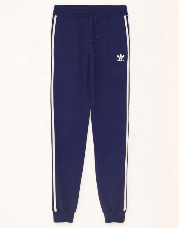 Adidas meninos calças de treino joggers 15-16 anos azul marinho algodão