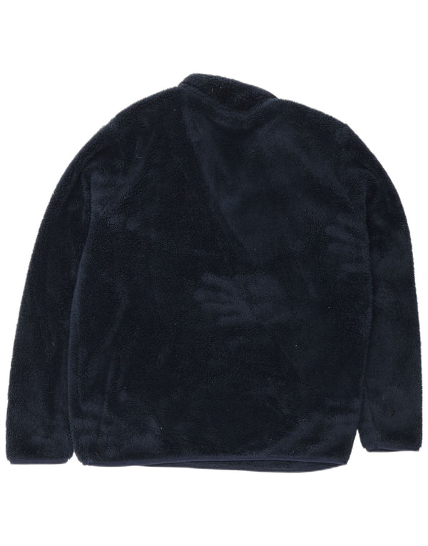 Mountain Warehouse Mens Zip Neck Fleece Jumper Large Navy Blue Polyester