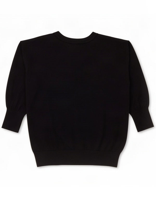 Falconeri Womens V-Neck Jumper Sweater UK 14 Medium Black