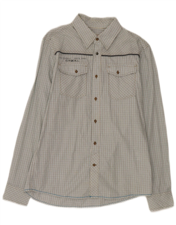 Camicia slim fit grafica da uomo O'Neill in cotone a quadri blu medio