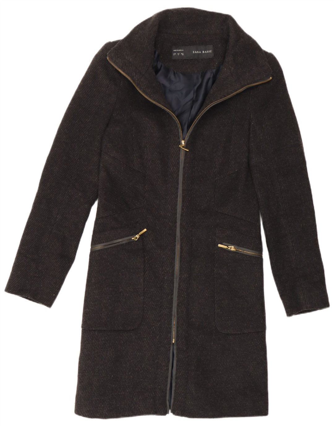 Zara Womens Overcoat UK 10 Small Grey