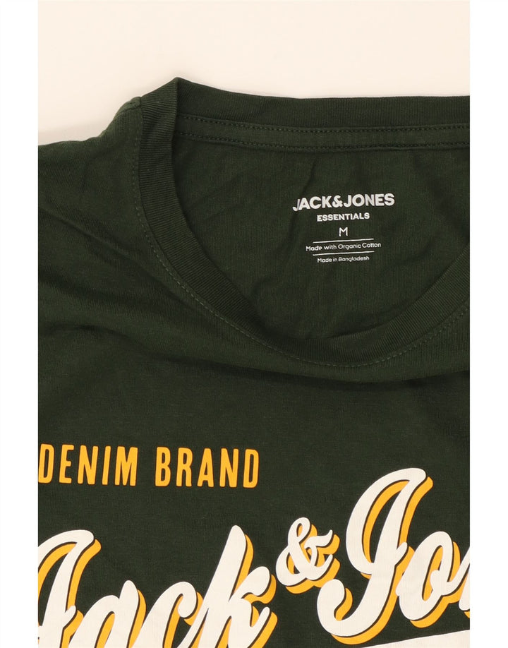 JACK & JONES Mens Graphic T-Shirt Top Medium Green Cotton Vintage Jack & Jones and Second-Hand Jack & Jones from Messina Hembry 