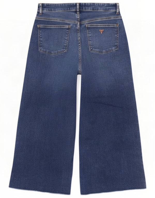 Guess Dame Capri Wide Leg Jeans W29 L23 Blå Bomuld