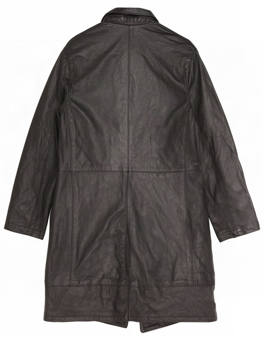 Vintage Womens Leather Coat UK 8 Small Black