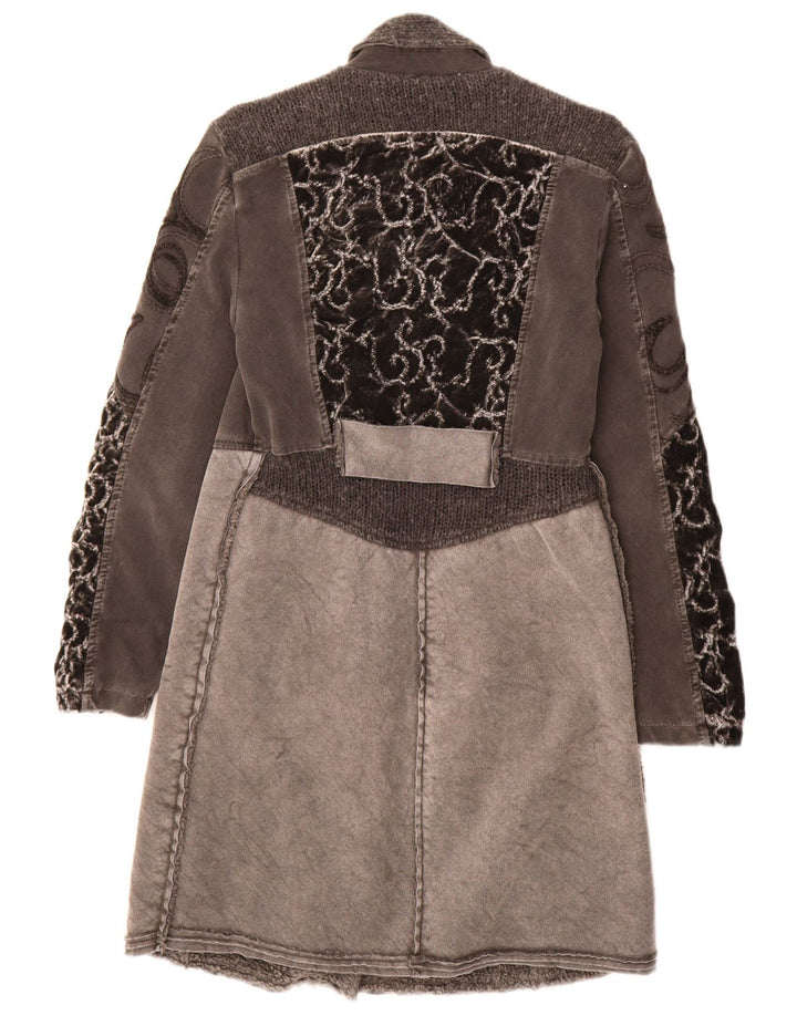 Elisa Cavaletti Womens Overcoat UK 10 Small Grey Paisley