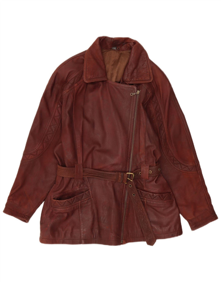Nuova giacca in pelle oversize veloce da donna C&A EU 34 XS in pelle marrone