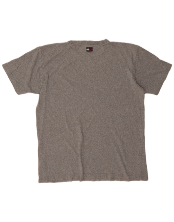Tommy Hilfiger Mens Graphic T-Shirt Top Large Grey Cotton