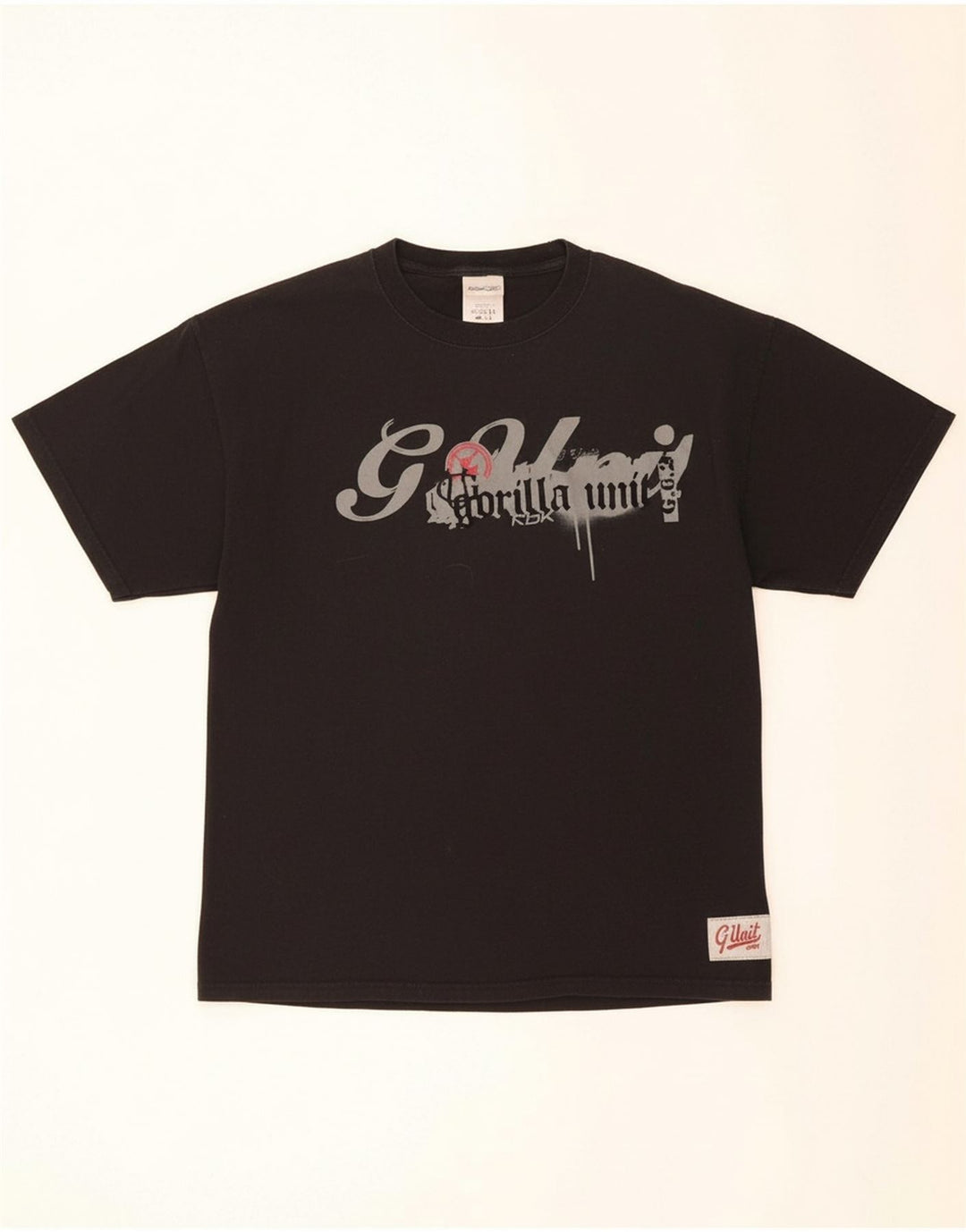 REEBOK Mens Graphic T-Shirt Top Large Black Cotton