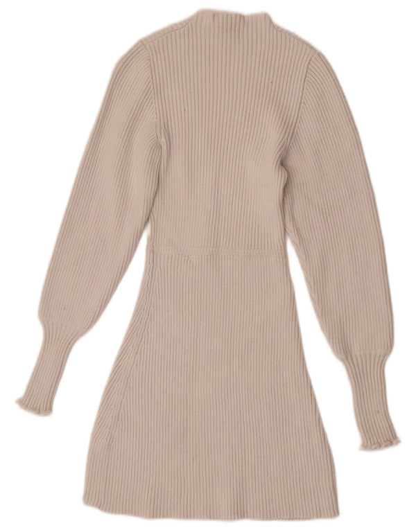 Zara Robe pull à manches longues pour femme UK 8 Small Blanc