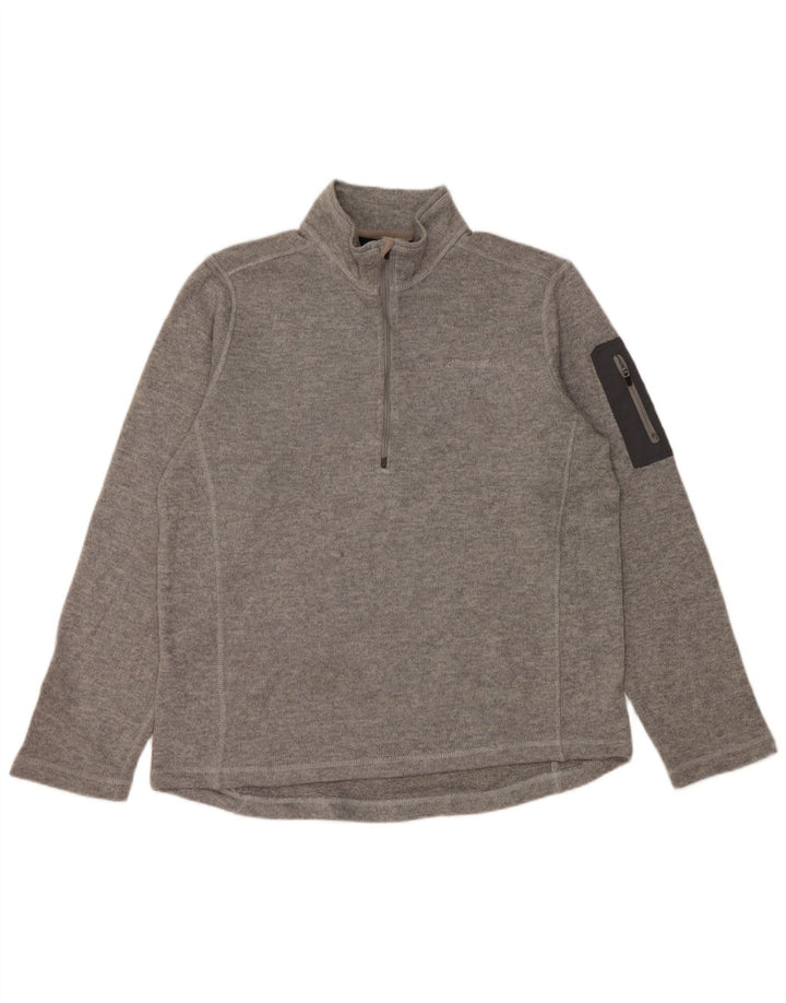 Eddie Bauer Mens Zip Neck Sweatshirt Jumper Large Grey Polyester