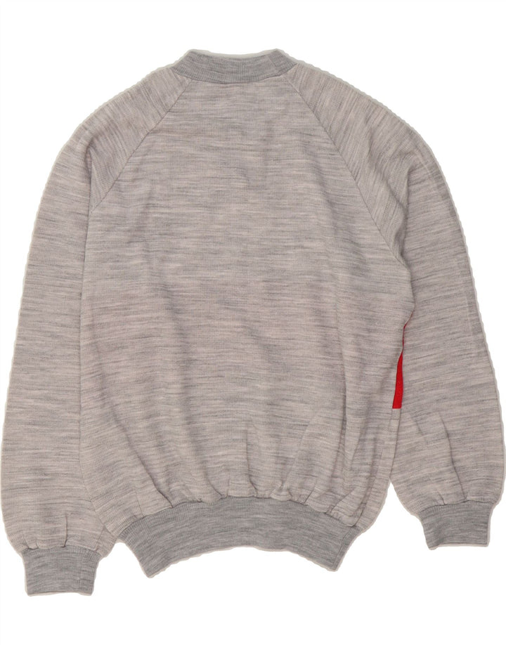 VINTAGE Womens Sweatshirt Jumper UK 14 Medium Grey Colourblock Vintage Vintage and Second-Hand Vintage from Messina Hembry 