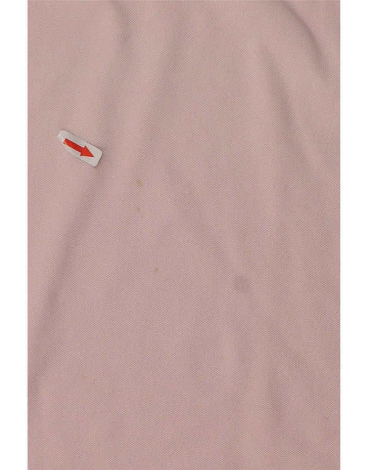 Fred Perry Mens Polo Shirt Large Pink Striped Cotton