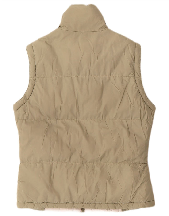 ASICS Womens Padded Gilet UK 14 Medium Khaki Colourblock Polyester
