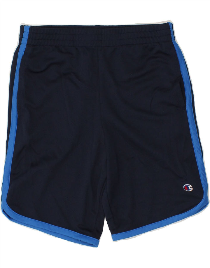 CHAMPION Boys Sport Shorts 11-12 Years Large Navy Blue Polyester Vintage Champion and Second-Hand Champion from Messina Hembry 