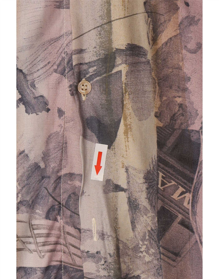 Touche Mens Abstract Pattern Shirt Large Multicoloured Viscose