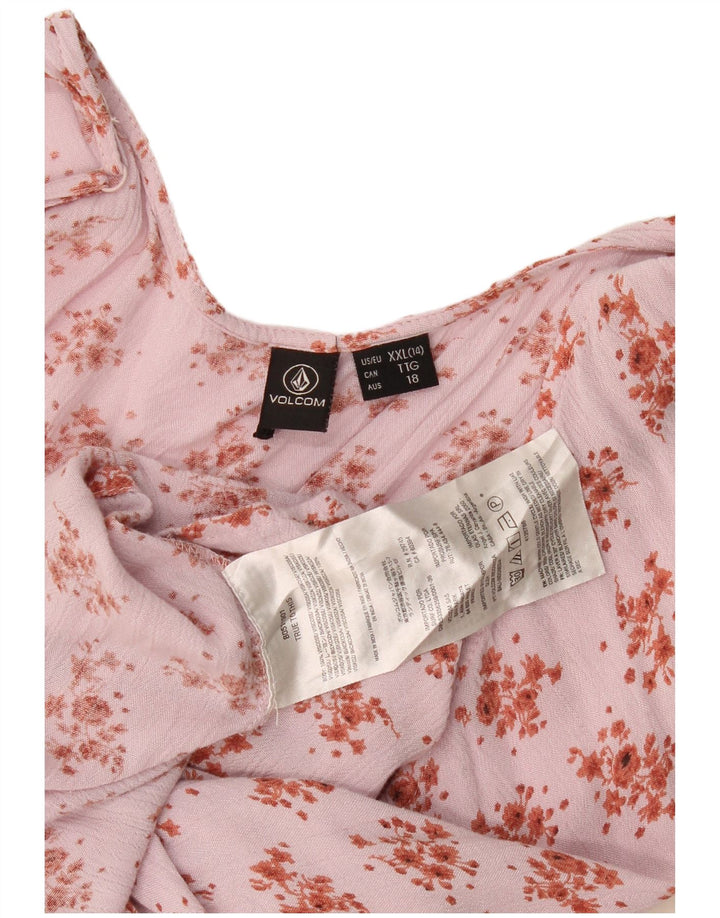 Volcom Womens Halter Top UK 20 2XL Pink Floral Viscose