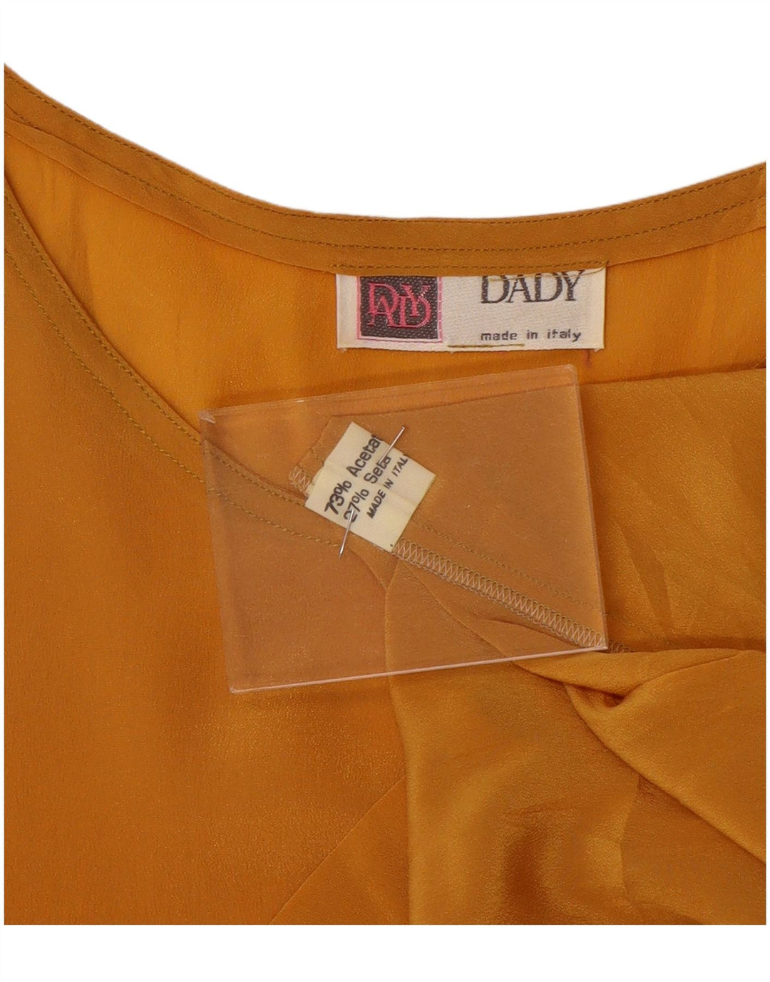 Vintage Womens Sleeveless Blouse Top UK 14 Medium Yellow Acetate