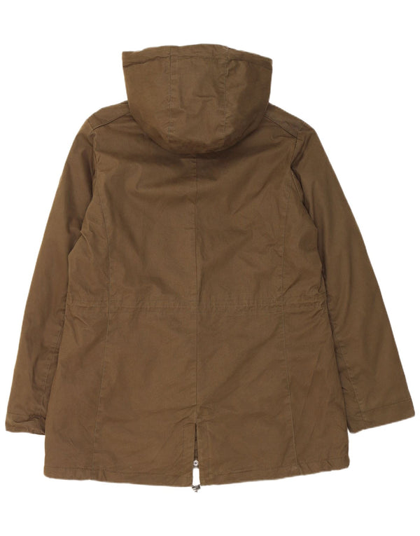 Brugi Womens Hooded Parka Jacket UK 18 XL Khaki Cotton