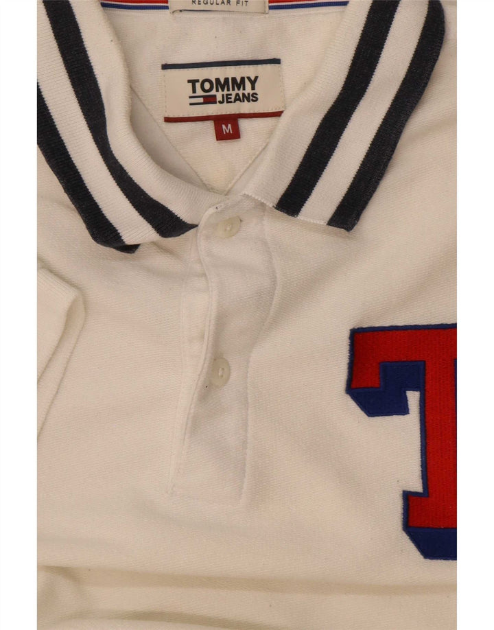Tommy Hilfiger Herren-Poloshirt mit grafischer regulärer Passform, mittelweiß gestreift