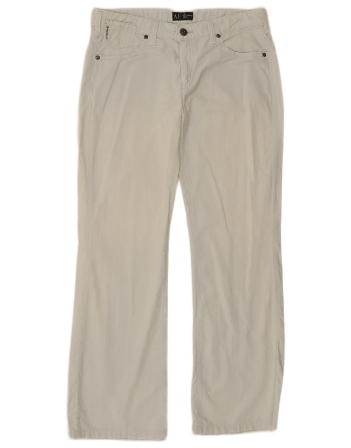 Armani Womens Bootcut Casual Trousers W27 L28 Blue Cotton