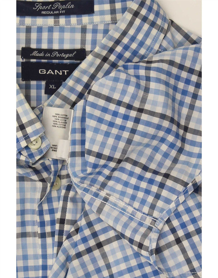 Gant Mens Regular Fit Shirt XL Blue Gingham Cotton