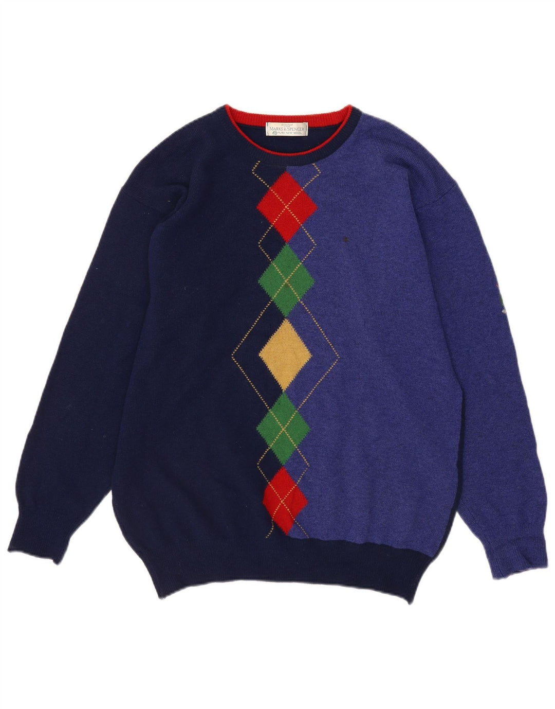 Marks & Spencer Herre sweater med rund hals, medium marineblå