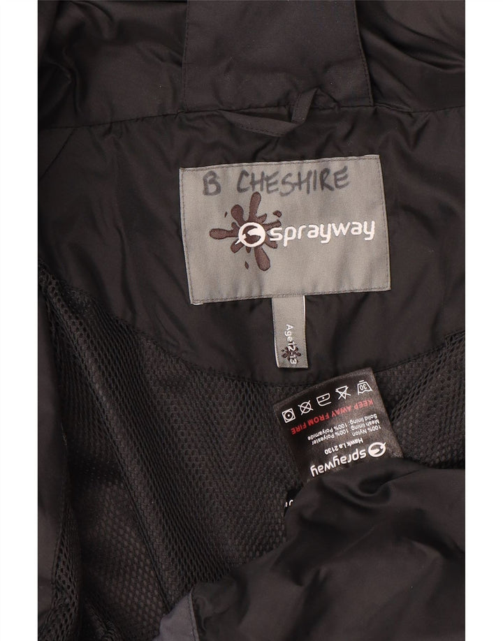 Sprayway Jungen-Regenjacke mit Kapuze, 12–13 Jahre, schwarzes Polyester