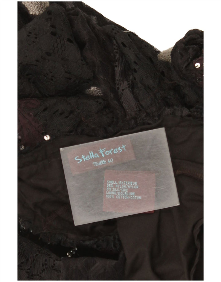 Stella Forest Womens A-Line Skirt EU 40 Medium W30 Black Floral Nylon
