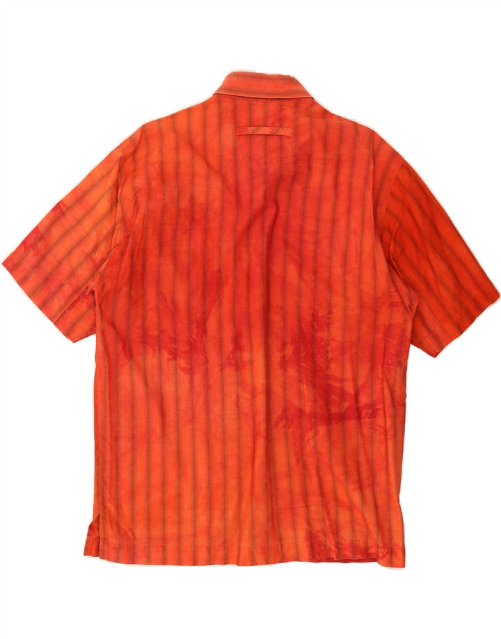 SIGNUM Mens Short Sleeve Shirt Small Red Striped Vintage Signum and Second-Hand Signum from Messina Hembry 