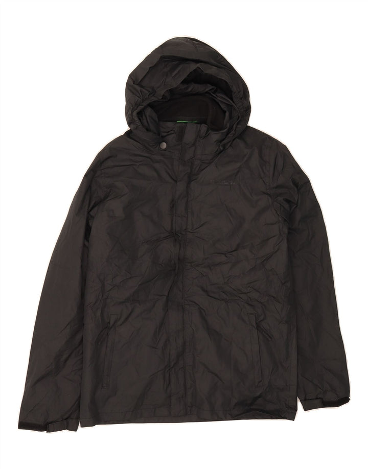 MOUNTAIN WAREHOUSE Boys Hooded Windbreaker Jacket 12-13 Years Black Vintage Mountain Warehouse and Second-Hand Mountain Warehouse from Messina Hembry 