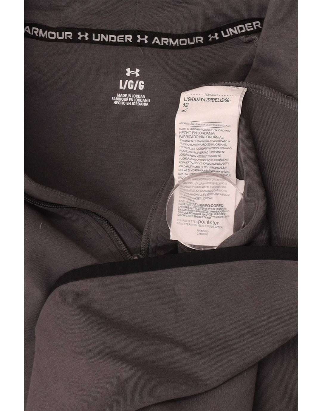 Under Armour Pull à capuche zippé pour homme Large Gris Polyester