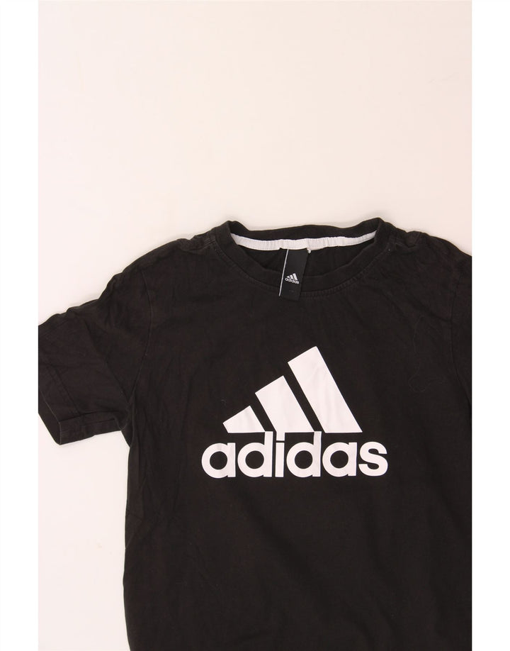 ADIDAS Boys Graphic T-Shirt Top 11-12 Years Black Vintage Adidas and Second-Hand Adidas from Messina Hembry 