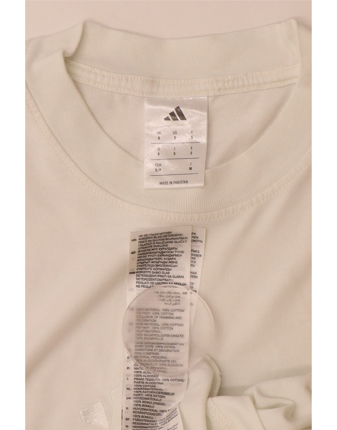 ADIDAS Herre T-Shirt Top Lille Hvid Bomuld