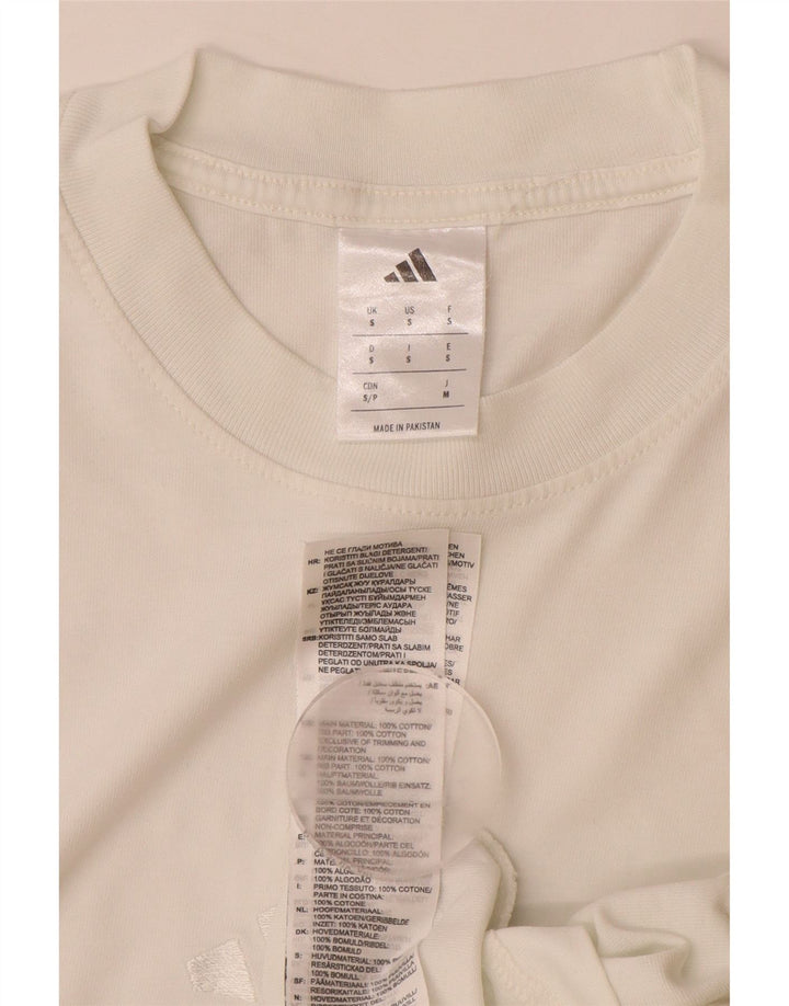 ADIDAS Herre T-Shirt Top Lille Hvid Bomuld