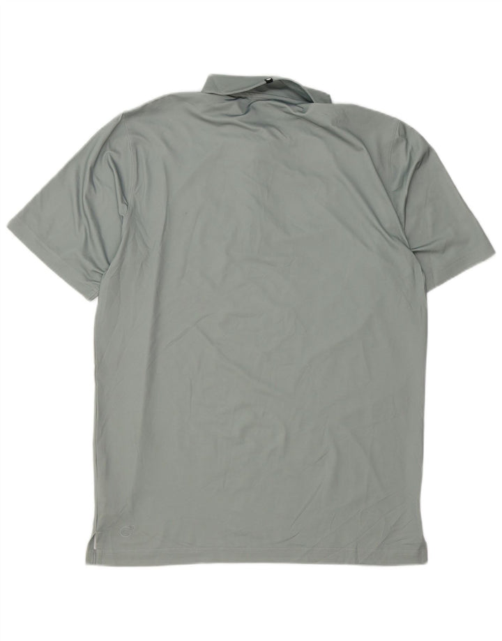 PUMA Mens Polo Shirt Medium Grey Geometric Polyester