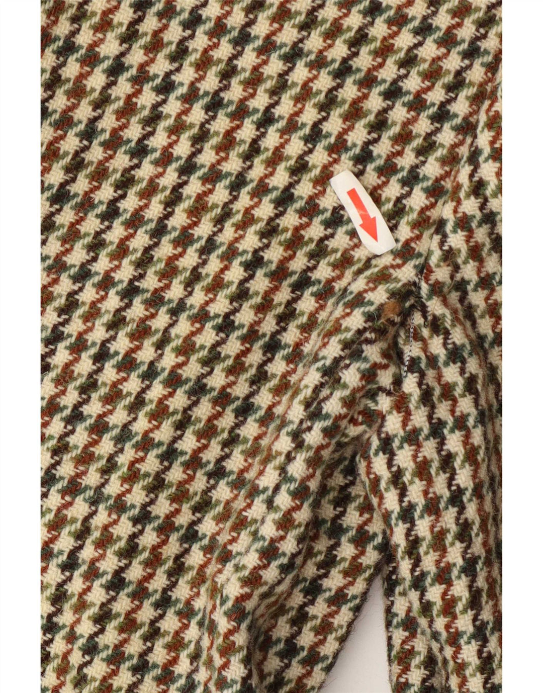 Giacca blazer lunga da uomo Harris Tweed UK 38 pied de poule verde medio
