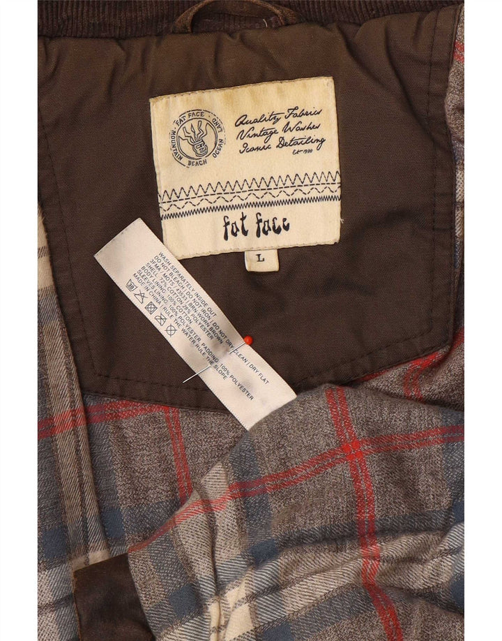 Fat Face Mens Waxed Cotton Jacket UK 40 Large Brown Cotton