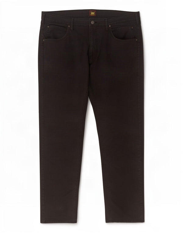 Lee Mens Daren Zip Fly Lige Casual Bukser W38 L30 Sort Bomuld