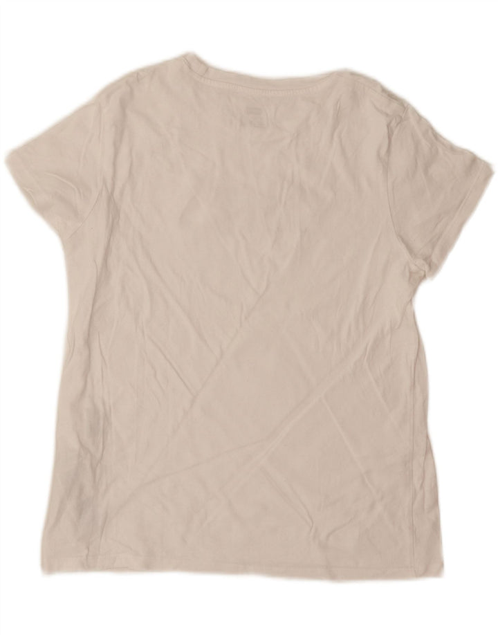 LEVI'S Womens Graphic T-Shirt Top UK 14 Medium White Cotton Vintage Levi's and Second-Hand Levi's from Messina Hembry 