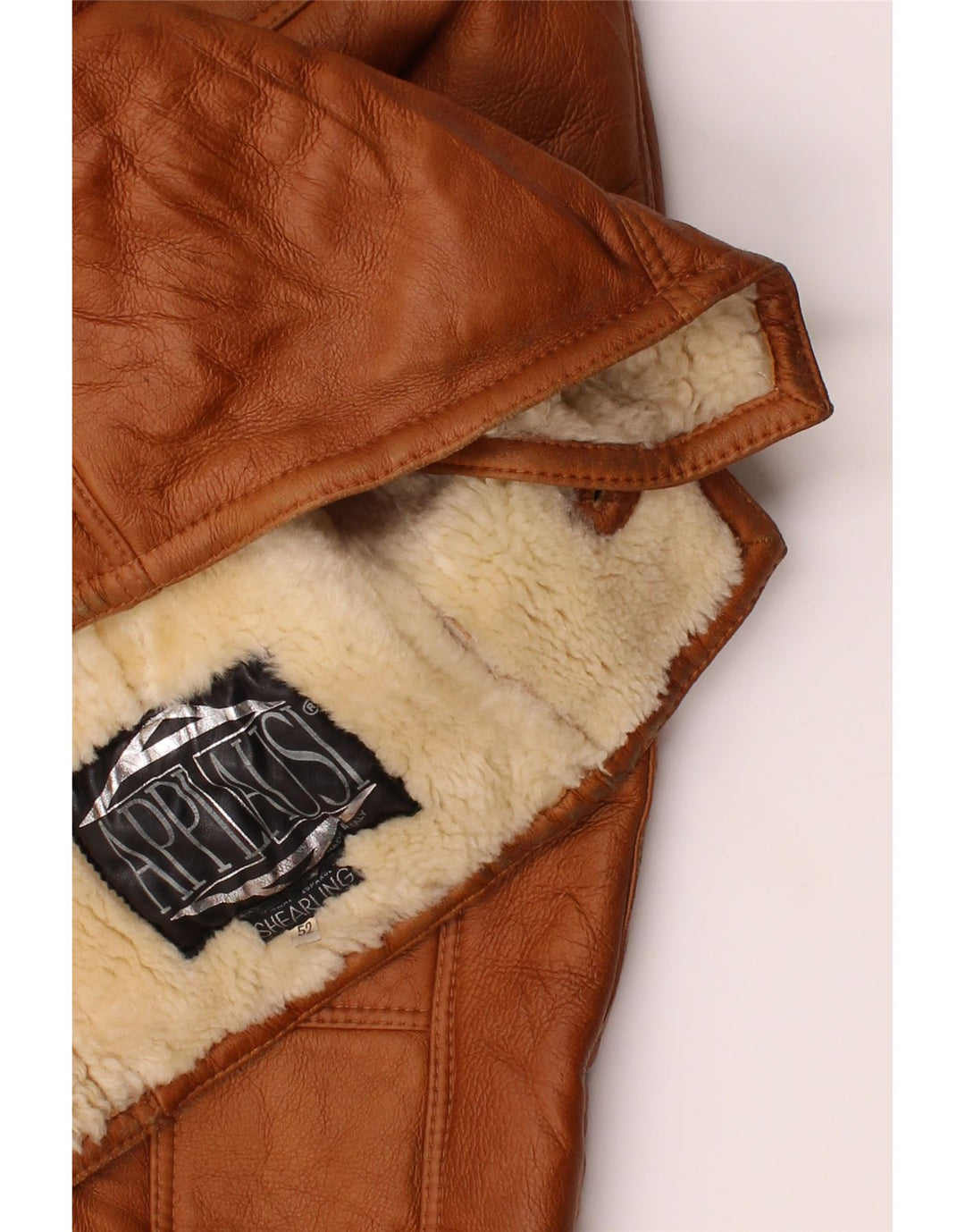 VINTAGE Chaqueta de piel de oveja para hombre IT 52 XL Marrón
