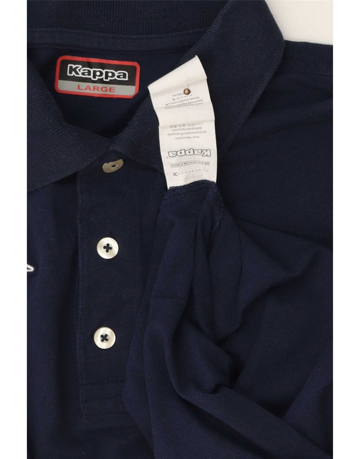 Kappa Mens Polo Shirt Large Navy Blue Cotton