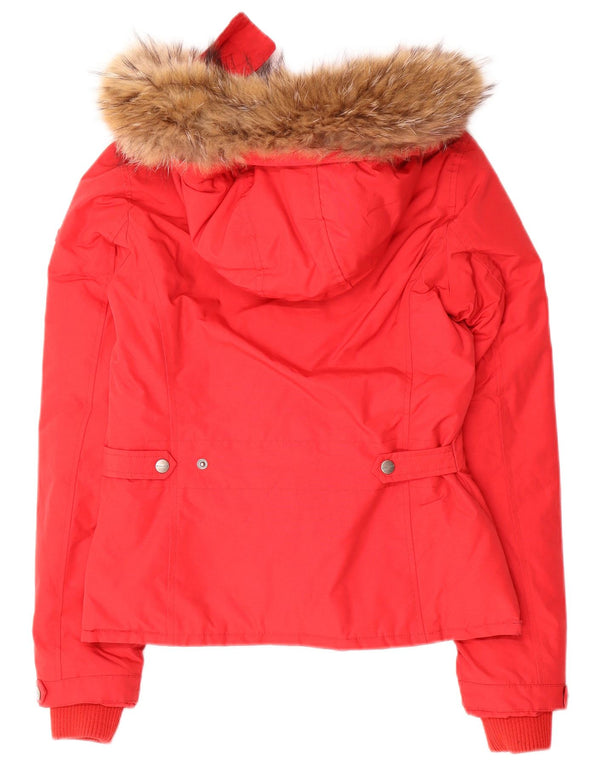 Woolrich ženska podstavljena jakna s kapuljačom UK 10 Mala crvena pamuk