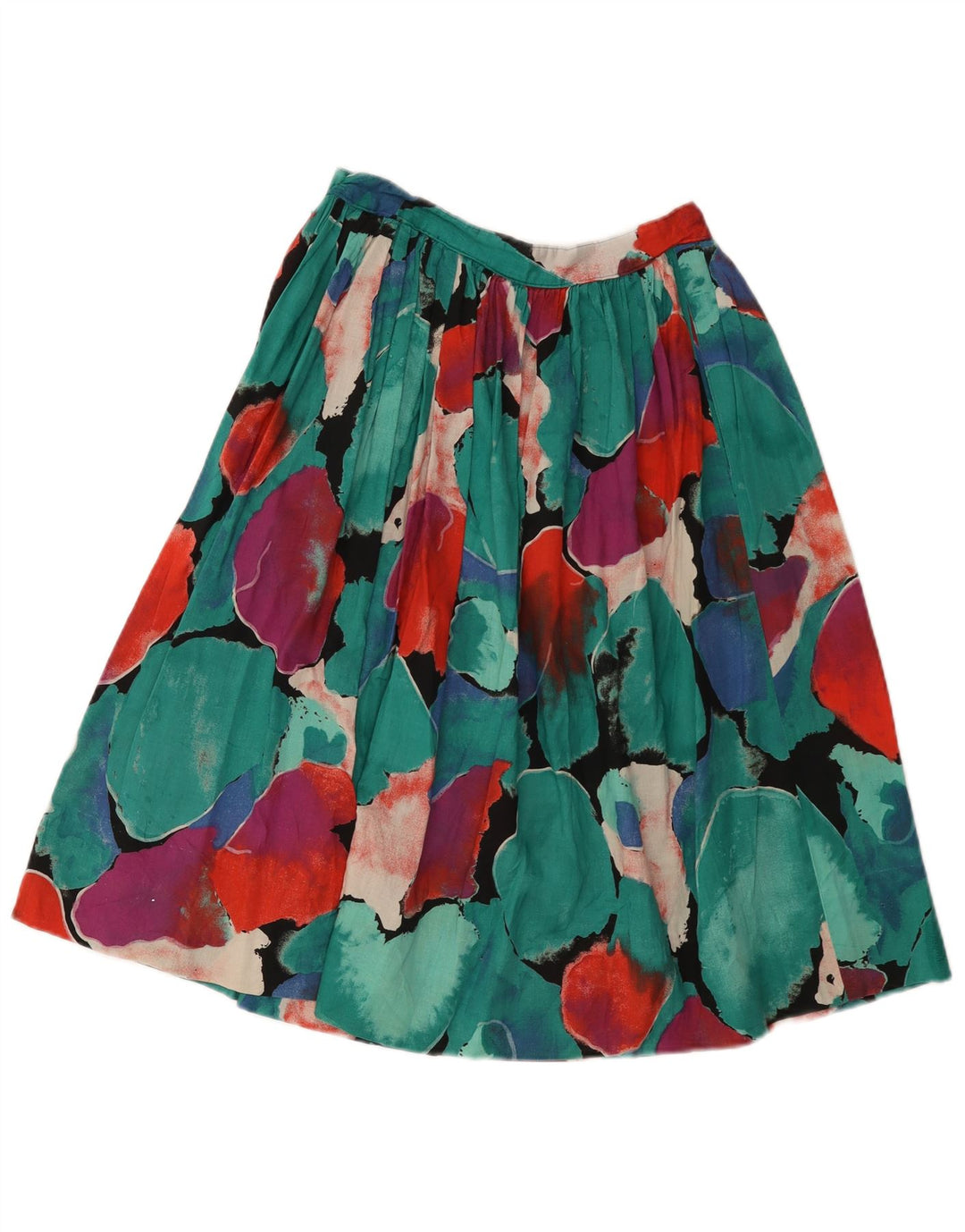 Vintage Womens Abstract Pattern Pleated Skirt W26 Small Multicoloured