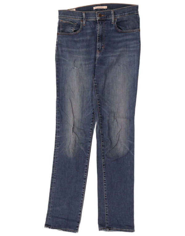 Levi's Womens 724 Højtaljede lige jeans W30 L32 blå bomuld