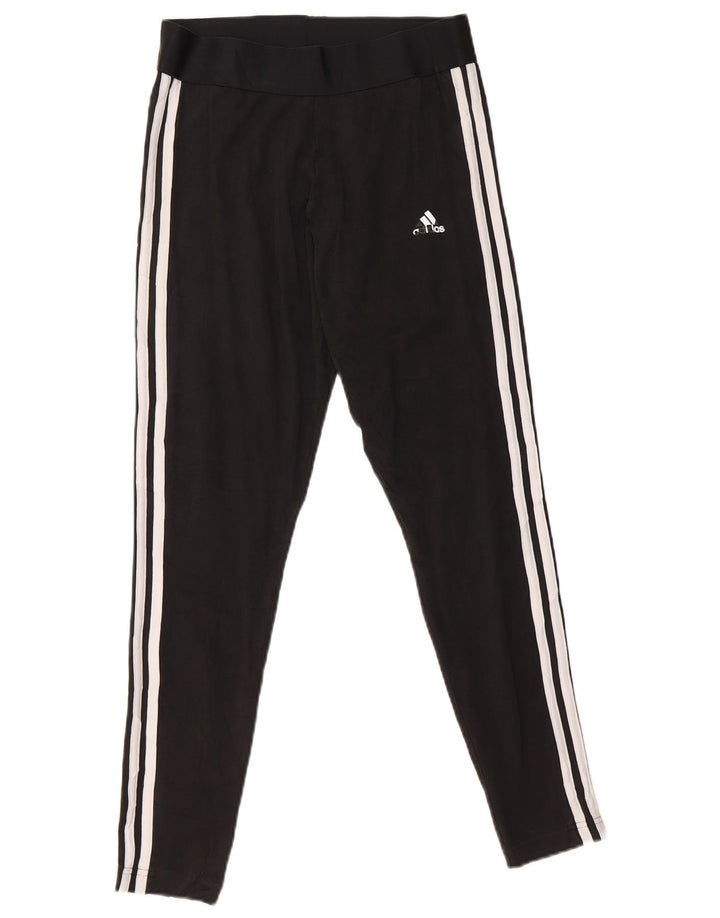 ADIDAS Leggings Femme UK 12/14 Coton Noir Moyen