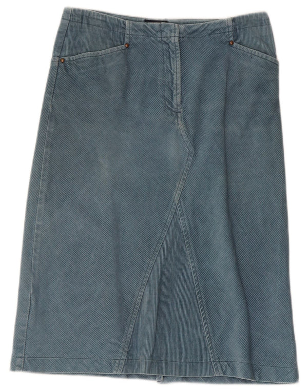 Saia feminina de veludo Stefanel IT 38 XS W28 azul
